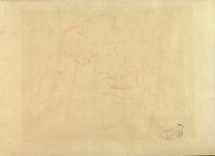 Gustav Klimt Parents with Baby Study for Hope II Poster 1907 Wall Art Golden Painting