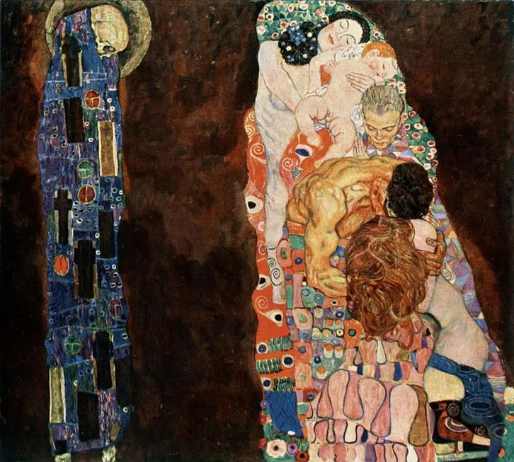 006_death-and-life-first-version-gustav-klimt Gustav Klimt Death and Life First Version Poster 1915 Wall Art Golden Painting - Image 1