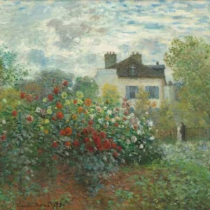 Claude Monet The Artists Garden in Argenteuil Poster 1873 Wall Art Painting