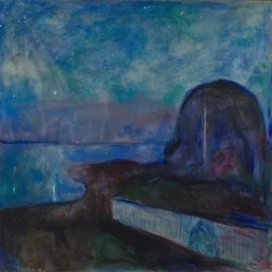 Edvard Munch Starry Night Poster 1893 Wall Art Painting