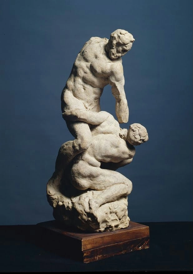 012_two-fighters-michelangelo-buonarroti Michelangelo Two Fighters Poster 1505 Wall Art Sketch - Image 1
