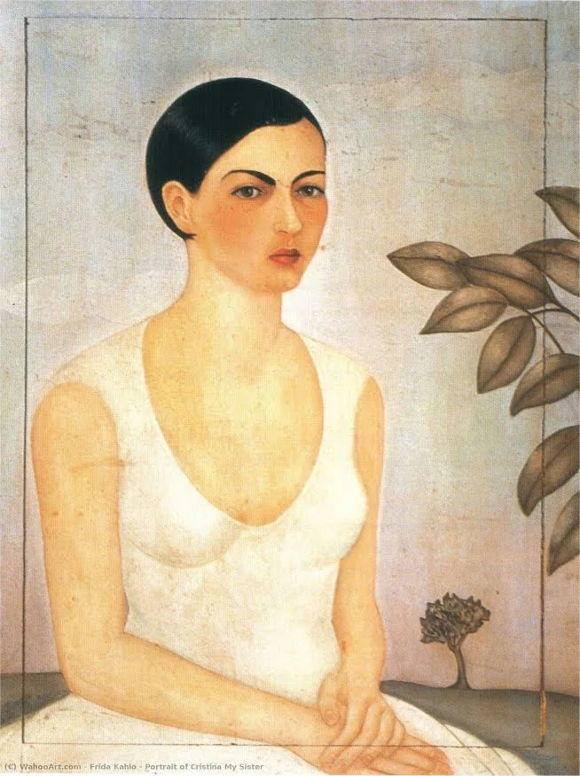 013_retrato-de-cristina-mi-hermana-frida-kahlo Frida Kahlo Retrato de Cristina Mi Hermana Poster 1928 Wall Art Painting - Image 1