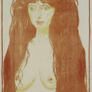 Edvard Munch Standing Nude with Red Hair Poster 1901 Wall Art Painting