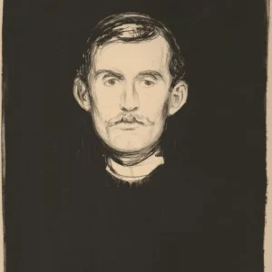 Edvard Munch Self-Portrait with Skeleton Arm Poster 1895 Wall Art Painting