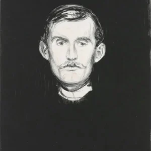 Edvard Munch Self-Portrait with Skeleton Arm II Poster 1895 Wall Art Painting