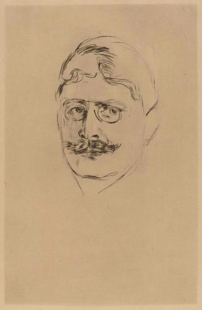 Edvard Munch Portrait of Knut Hamsun Poster 1896 Wall Art Painting