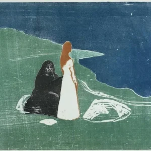 Edvard Munch Two Women on the Shore Poster 1898 Wall Art Painting