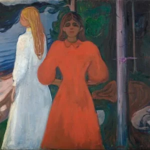 Edvard Munch Red and White Poster 1894 Wall Art Painting