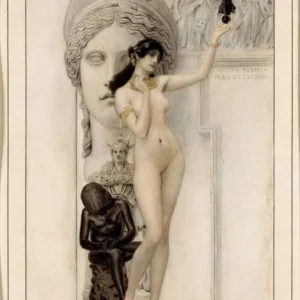Gustav Klimt Allegory of Sculpture Poster 1898 Wall Art Symbolist Painting