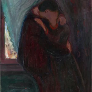 Edvard Munch The Kiss Poster 1897 V2 Wall Art Painting