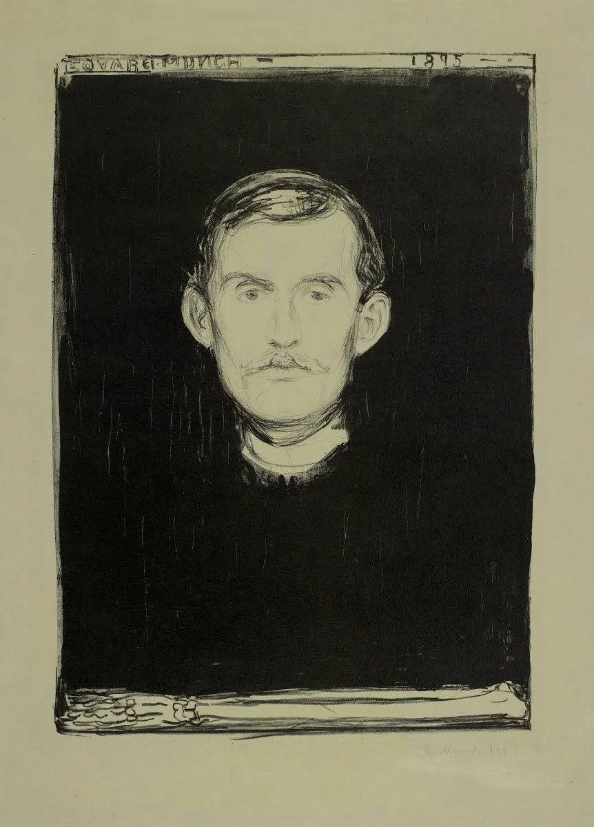 Edvard Munch Self-Portrait Poster 1895 Wall Art Painting
