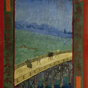 Vincent van Gogh Bridge in the Rain After Hiroshige Poster 1889 Wall Art Painting