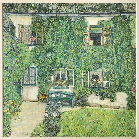 051_forester-s-house-in-weissenbach-ii-garden-gustav-klimt Gustav Klimt Forester S House in Weissenbach II Garden Poster 1902 Wall Art Landscape Painting - Image 1