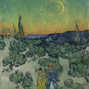 Vincent van Gogh A Walk at Twilight Poster 1888 Wall Art Painting