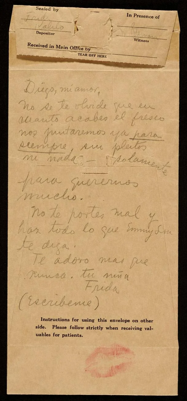 053_frida-kahlo-letter-to-diego-rivera-frida-kahlo-and-diego-rivera Frida Kahlo Letter to Diego Rivera Poster 1940 Wall Art Manuscript - Image 1