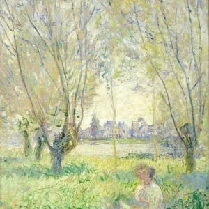 Claude Monet Woman Seated under the Willows Poster 1880 Wall Art Painting