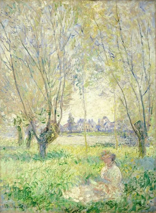 Claude Monet Woman Seated under the Willows Poster 1880 Wall Art Painting