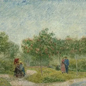 Vincent van Gogh Garden with Courting Couples Square Saint Pierre Poster 1888 Wall Art Painting