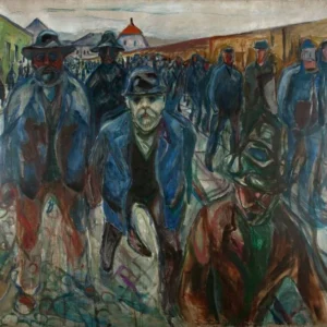Edvard Munch Workers on Their Way Home Poster 1913 Wall Art Painting