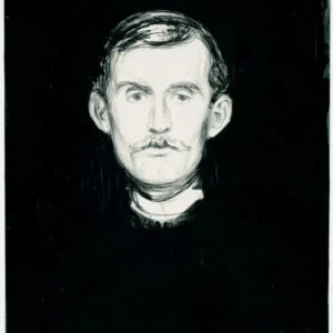 Edvard Munch Self-Portrait Poster 1895 V2 Wall Art Painting