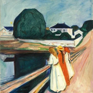 Edvard Munch The Girls on the Bridge Poster 1901 Wall Art Painting