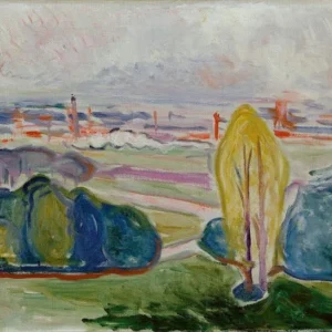 Edvard Munch View Across Chemnitztal Poster 1905 Wall Art Painting