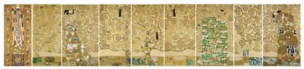 Gustav Klimt Nine Working Drawings for the Execution of a Frieze for the Dining Room of Stocl (No. 072) Poster 1910 Wall Art Golden Painting