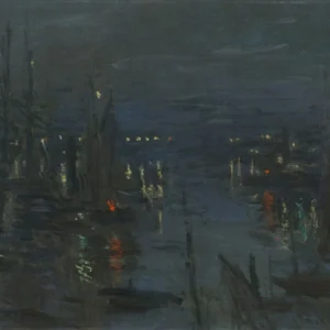 Claude Monet The Port of Le Havre Night Effect Poster 1873 Wall Art Painting