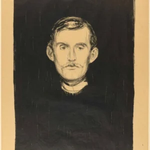 Edvard Munch Self-Portrait 1909 Poster 1909 Wall Art Painting