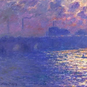 Claude Monet Waterloo Bridge Sunlight Effect Poster 1903 Wall Art Painting