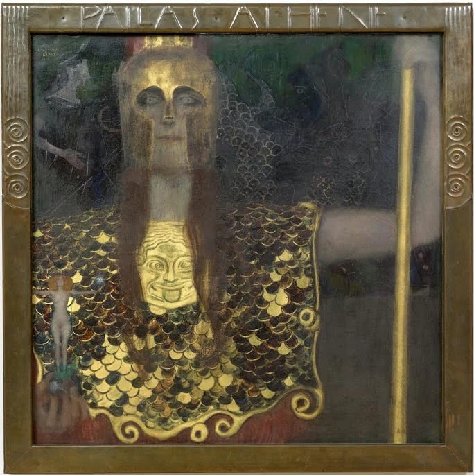 100_pallas-athene-gustav-klimt Gustav Klimt Pallas Athene Poster 1898 Wall Art Symbolist Painting - Image 1