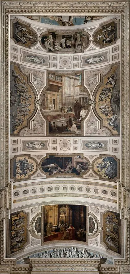 Gustav Klimt The Ceiling Panels of Burgtheater S State Staircase Volksgartenseite Poster 1905 Wall Art Symbolist Painting