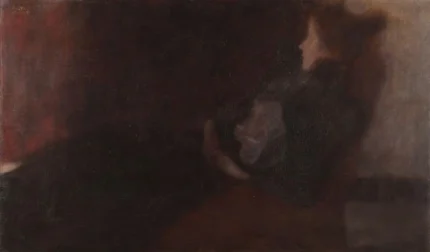 Gustav Klimt Lady at the Fireplace Poster 1909 Wall Art Symbolist Painting
