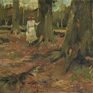 Vincent van Gogh Girl in a Wood Poster 1888 Wall Art Painting