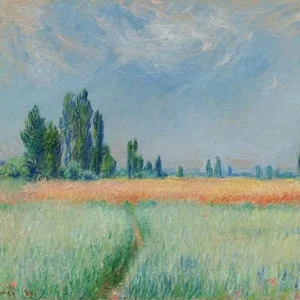 Claude Monet Wheatfield Poster 1881 Wall Art Painting