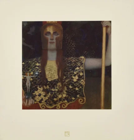 Gustav Klimt Pallas Athene 1898 Print from the Portfolio Das Werk Von Poster 1898 Wall Art Symbolist Painting