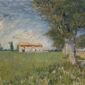 Vincent van Gogh Farmhouse in a Wheatfield Poster 1890 Wall Art Painting