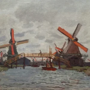 Claude Monet Windmills near Zaandam Poster 1871 Wall Art Painting