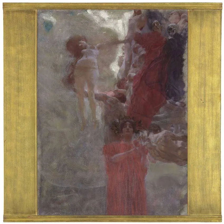 136_compositional-sketch-for-medicine-gustav-klimt Gustav Klimt Compositional Sketch for Medicine Poster 1907 Wall Art Symbolist Painting - Image 1