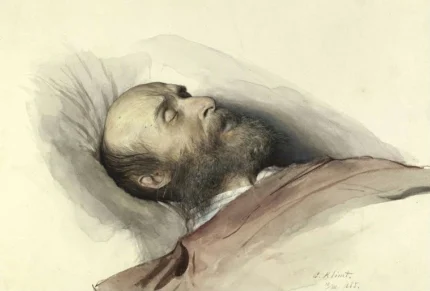 Gustav Klimt Rudolf Von Eitelberger on His Deathbed Poster 1904 Wall Art Symbolist Painting
