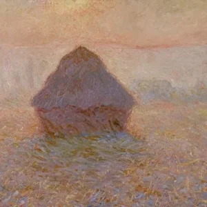 Claude Monet Grainstack Sun in the Mist Poster 1891 Wall Art Painting