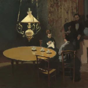 Claude Monet Interior After Dinner Poster 1868 Wall Art Painting