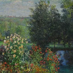 Claude Monet The Rose Bushes in the Garden at Montgeron Poster 1876 Wall Art Painting