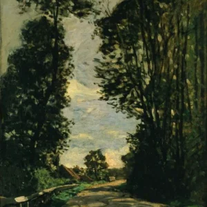 Claude Monet Walk Road of the Farm Saint-Simeon Poster 1864 Wall Art Painting