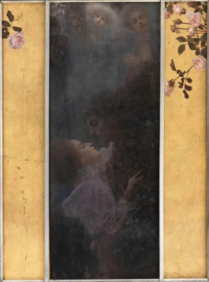 Gustav Klimt Love Poster 1913 Wall Art Symbolist Painting