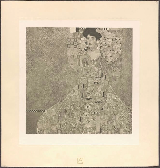 212_female-portrait-after-gustav-klimt-plate-28-the-work-of-gustav-klimt-gustav-klim Gustav Klimt Female Portrait After (No. 212) Poster 1915 Wall Art Symbolist Painting - Image 1