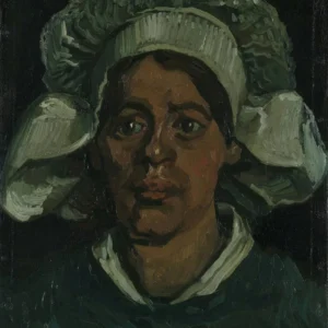 Vincent van Gogh Head of a Woman Wearing a White Cap Poster 1885 Wall Art Painting