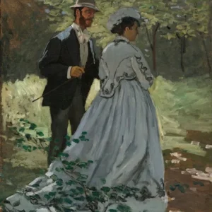 Claude Monet Bazille and Camille Study Poster 1865 Wall Art Painting
