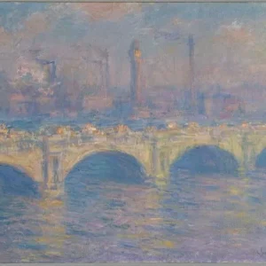 Claude Monet Waterloo Bridge London Violet Poster 1902 Wall Art Painting