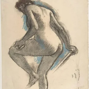 Edgar Degas Bather Sponging Her Knee Poster 1895 Wall Art Painting